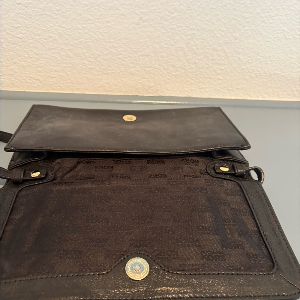 Michael Kors Black Clutch with Gold Hardware - Picture 3 of 3